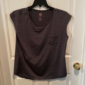 Brisos Sz L Sleeveless striped stretchy top GUC